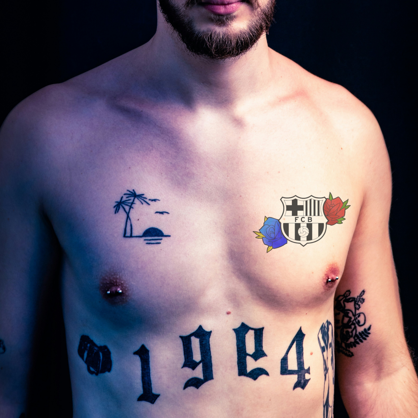 Tattoo blaugrana roses - Color